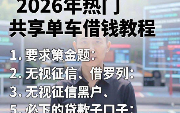 2026年热门共享单车借钱教程,罗列5个无视征信黑户必下的贷款口子