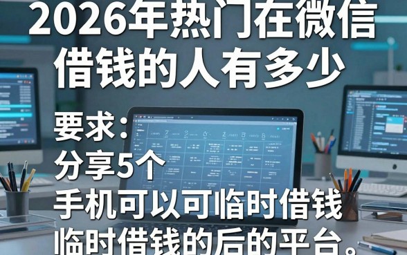 2026年热门在微信借钱的人有多少,分享5个手机可以临时借钱的平台