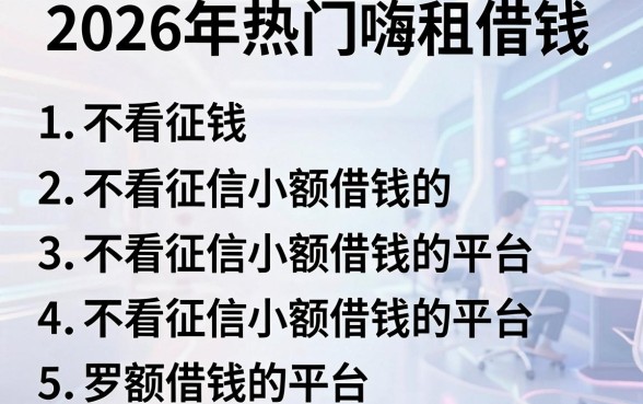 2026年热门嗨租借钱,罗列5个不看征信小额借钱的平台