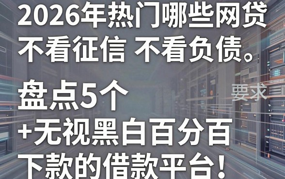2026年热门哪些网贷不看征信不看负债，盘点5个无视黑白百分百下款的借款平台