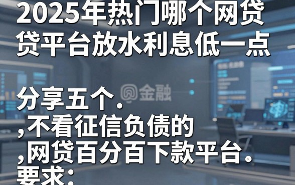 2025年热门哪个网贷平台放水利息低一点，分享五个不看征信负债的网贷百分百下款平台