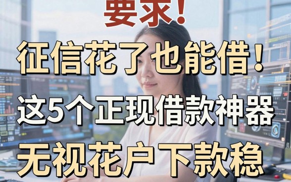 征信花了也能借!这5个正规借款神器,无视花户下款稳