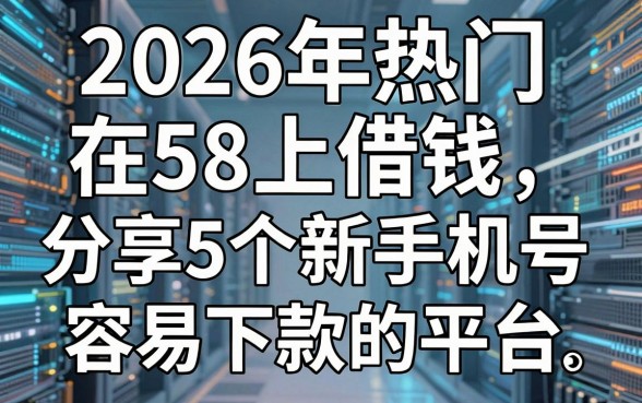 2026年热门在58上借钱,分享5个新手机号容易下款的平台