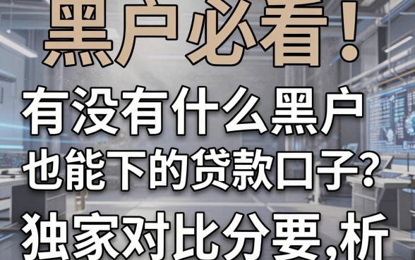 黑户必看!有没有什么黑户也能下的贷款口子?独家对比分析,句句到位!