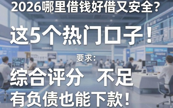 2026哪里借钱好借又安全？这5个热门口子综合评分不足有负债也能下款