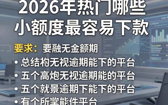 2026年热门哪些小额度最容易下款,总结五个高炮无视逾期能下的平台