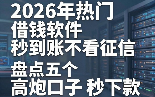 2026年热门借钱软件秒到账不看征信,盘点五个高炮口子秒下款