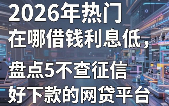 2026年热门在哪借钱利息低,盘点5个不查征信好下款的网贷平台