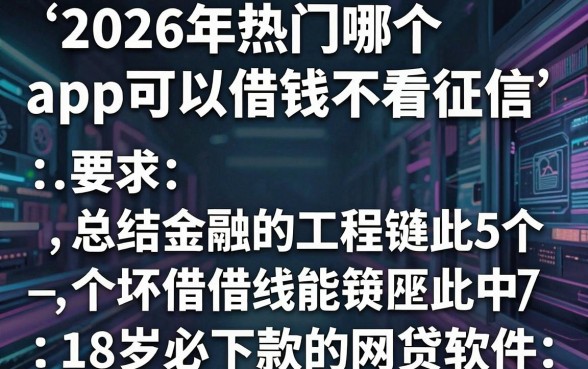 2026年热门哪个app可以借钱不看征信,总结5个18岁必下款的网贷软件