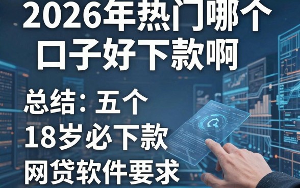 2026年热门哪个口子好下款啊，总结五个18岁必下款的网贷软件