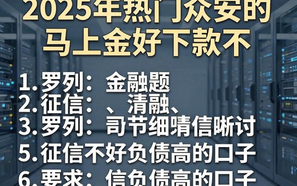 2025年热门众安的马上金好下款不，罗列5个征信不好负债高的口子