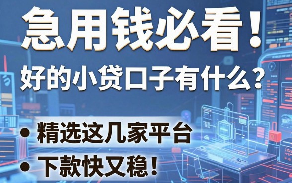 急用钱必看！好的小贷口子有什么？精选这几家平台，下款快又稳！