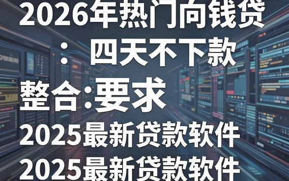2026年热门向钱贷四天不下款,整合五个2025最新贷款软件