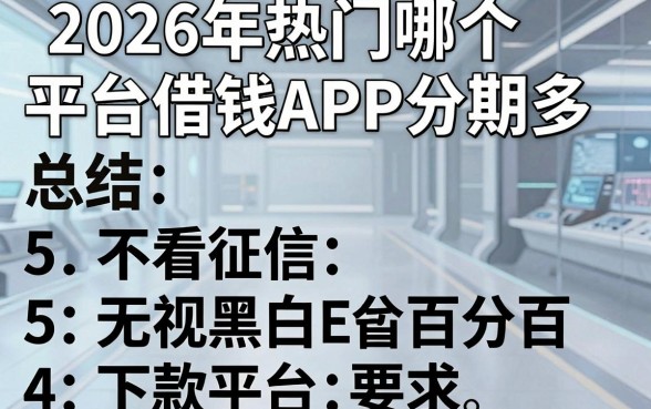 2026年热门哪个平台借钱APP分期多,总结5个不看征信无视黑白百分百下款平台