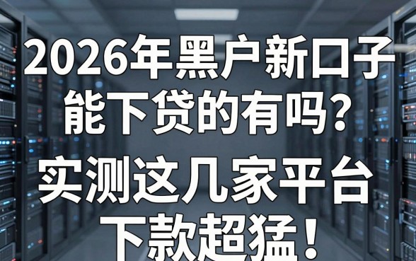 2026年黑户新口子能下贷的有吗？实测这几家平台下款超猛！