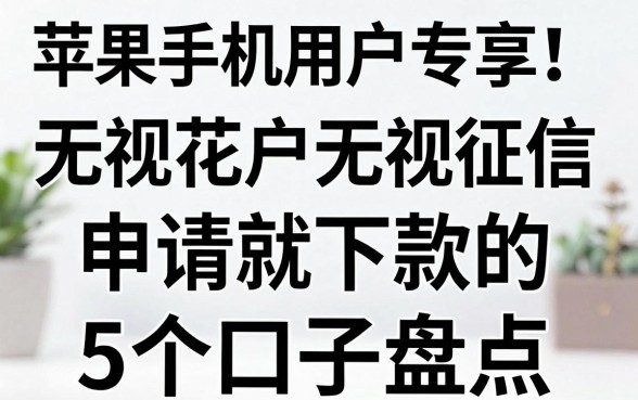 苹果手机用户专享!无视花户无视征信,申请就下款的5个口子盘点