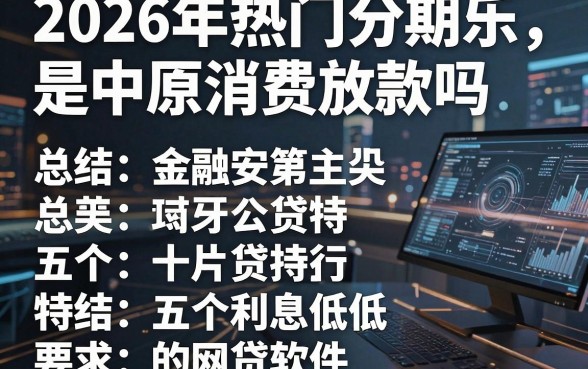 2026年热门分期乐是中原消费放款吗,总结五个利息低的网贷软件
