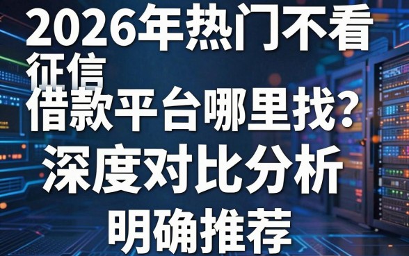 2026年热门不看征信借款平台哪里找?深度对比分析,明确推荐!