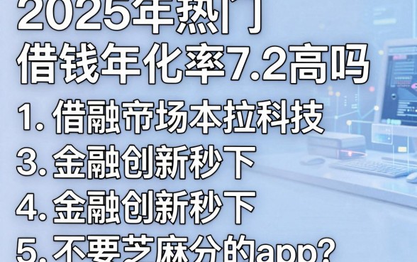 2025年热门借钱年化率7.2高吗,概括5个金融创新秒下不要芝麻分的app