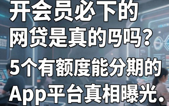 开会员必下的网贷是真的吗？这5个有额度能分期的App平台真相曝光！