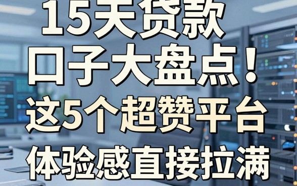 15天贷款口子大盘点！这5个超赞平台，体验感直接拉满！
