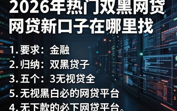 2026年热门双黑网贷新口子在哪里找,归纳五个无视黑白必下款的网贷平台