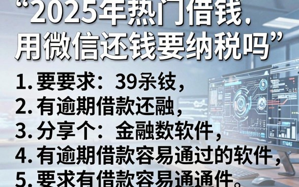 2025年热门借钱用微信还钱要纳税吗，分享五个有逾期借款容易通过的软件