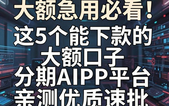 大额急用必看！这5个能下款的大额口子分期APP平台，亲测优质速批