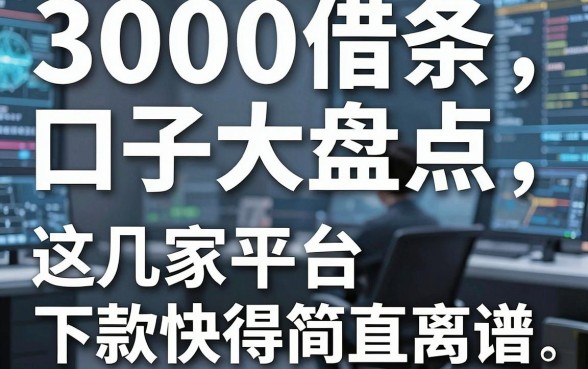 3000借条口子大盘点,这几家平台下款快得简直离谱!
