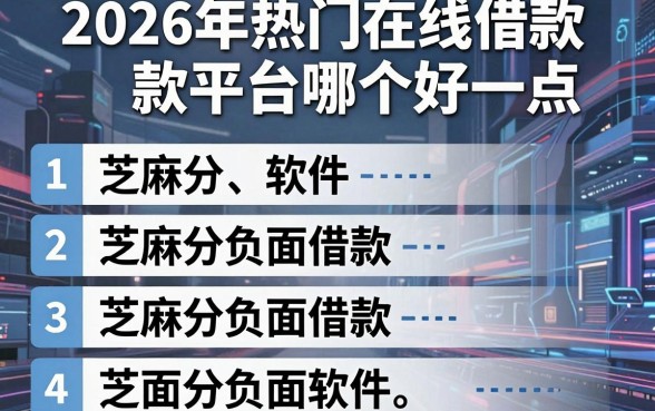 2026年热门在线借款平台哪个好一点,分享五个芝麻分负面借款的软件