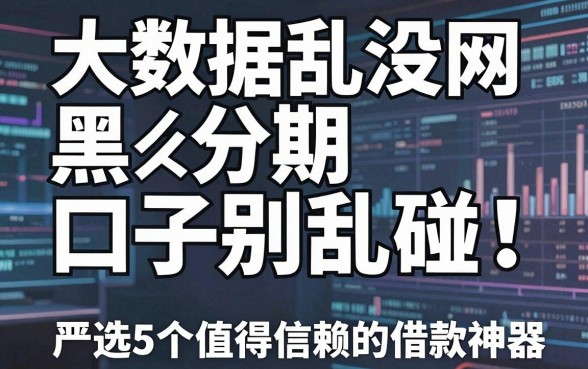 大数据乱没网黑分期口子别乱碰!严选5个值得信赖的借款神器