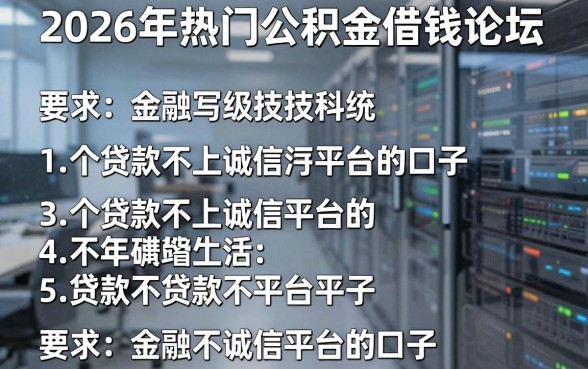 2026年热门公积金借钱论坛,归纳五个贷款不上诚信平台的口子