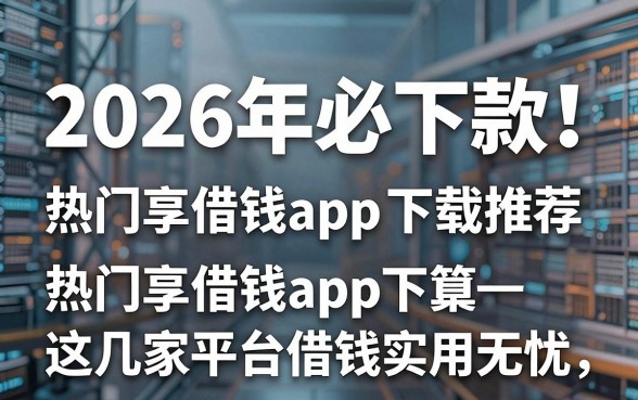 2026年必下款！热门享借钱app下载推荐，这几家平台借钱实用无忧