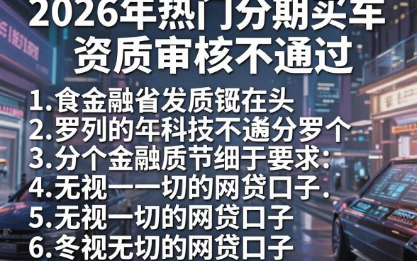 2026年热门分期买车资质审核不通过,罗列五个无视一切的网贷口子