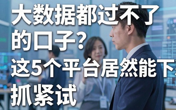 大数据都过不了的口子?这5个平台居然能下款,抓紧试!