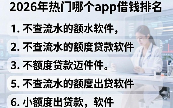 2026年热门哪个app借钱排名，整理五个不查流水的小额度贷款软件