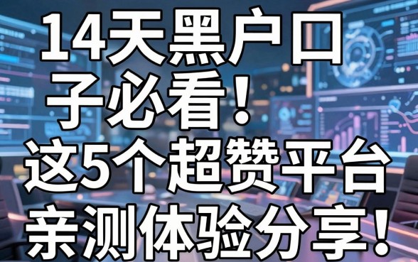 14天黑户口子必看！这5个超赞平台亲测体验分享