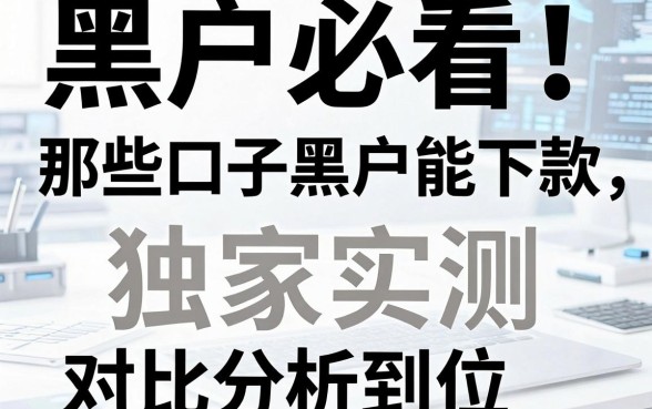 黑户必看!那些口子黑户能下款,独家实测对比分析到位