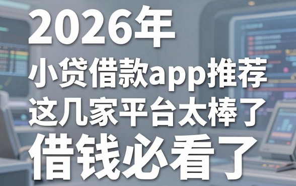 2026年小贷借款app推荐，这几家平台太棒了，借钱必看！