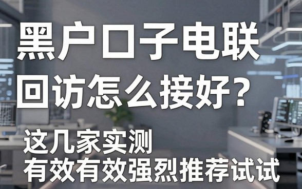黑户口子电联回访怎么接好?这几家实测有效强烈推荐试试