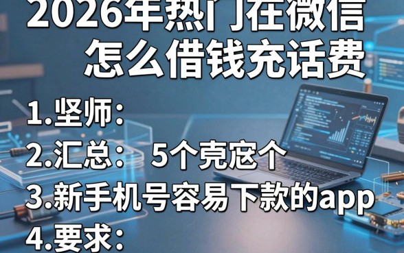 2026年热门在微信怎么借钱充话费,汇总5个新手机号容易下款的app