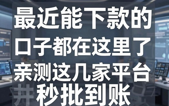 最近能下款的口子都在这里了，亲测这几家平台秒批到账！