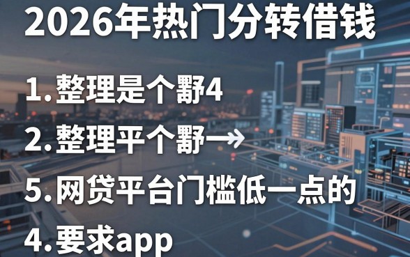2026年热门分转借钱,整理5个网贷平台门槛低一点的app