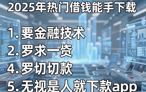 2025年热门借钱能手下载，罗列5个无视一切是人就下款app