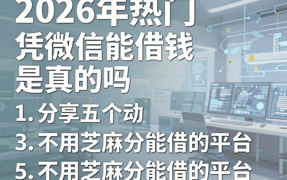 2026年热门凭微信能借钱是真的吗,分享五个不用芝麻分能借的平台