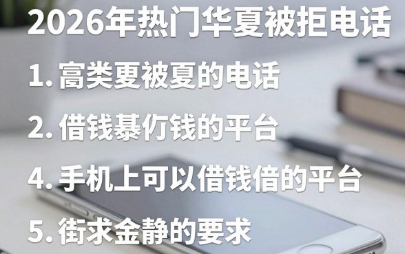 2026年热门华夏被拒电话，整理5个手机上可以借钱的平台