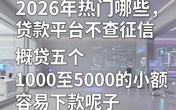 2026年热门哪些贷款平台不查征信,容易下款呢,概括五个1000至5000的小额贷款口子