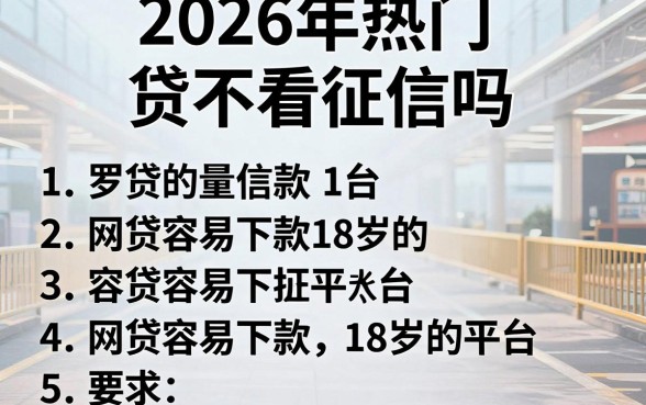2026年热门及贷不看征信吗,罗列五个网贷容易下款18岁的平台