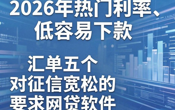 2026年热门利率低容易下款，汇总五个对征信宽松的网贷软件