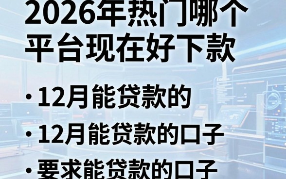 2026年热门哪个平台现在好下款,整合5个12月能贷款的口子
